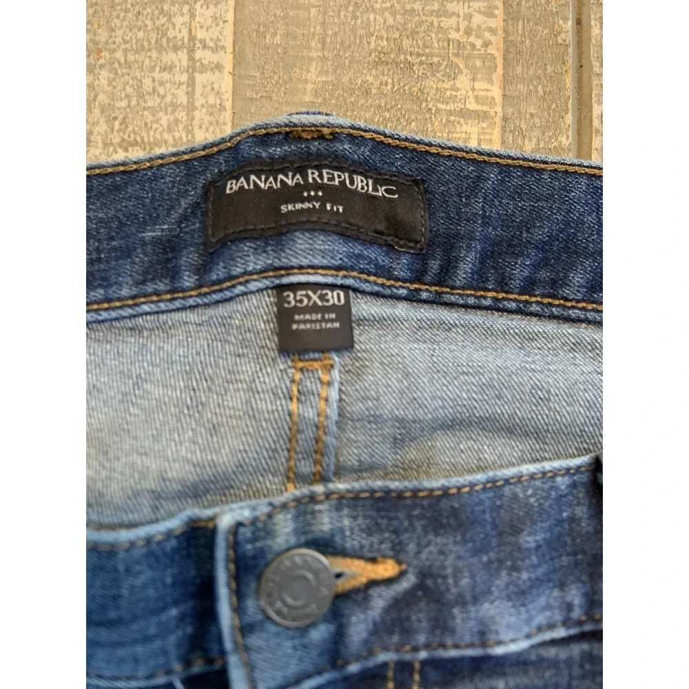 Banana Republic Travel Skinny Fit Jeans Mens 35x30 (Fits 36x30) Faded Distressed